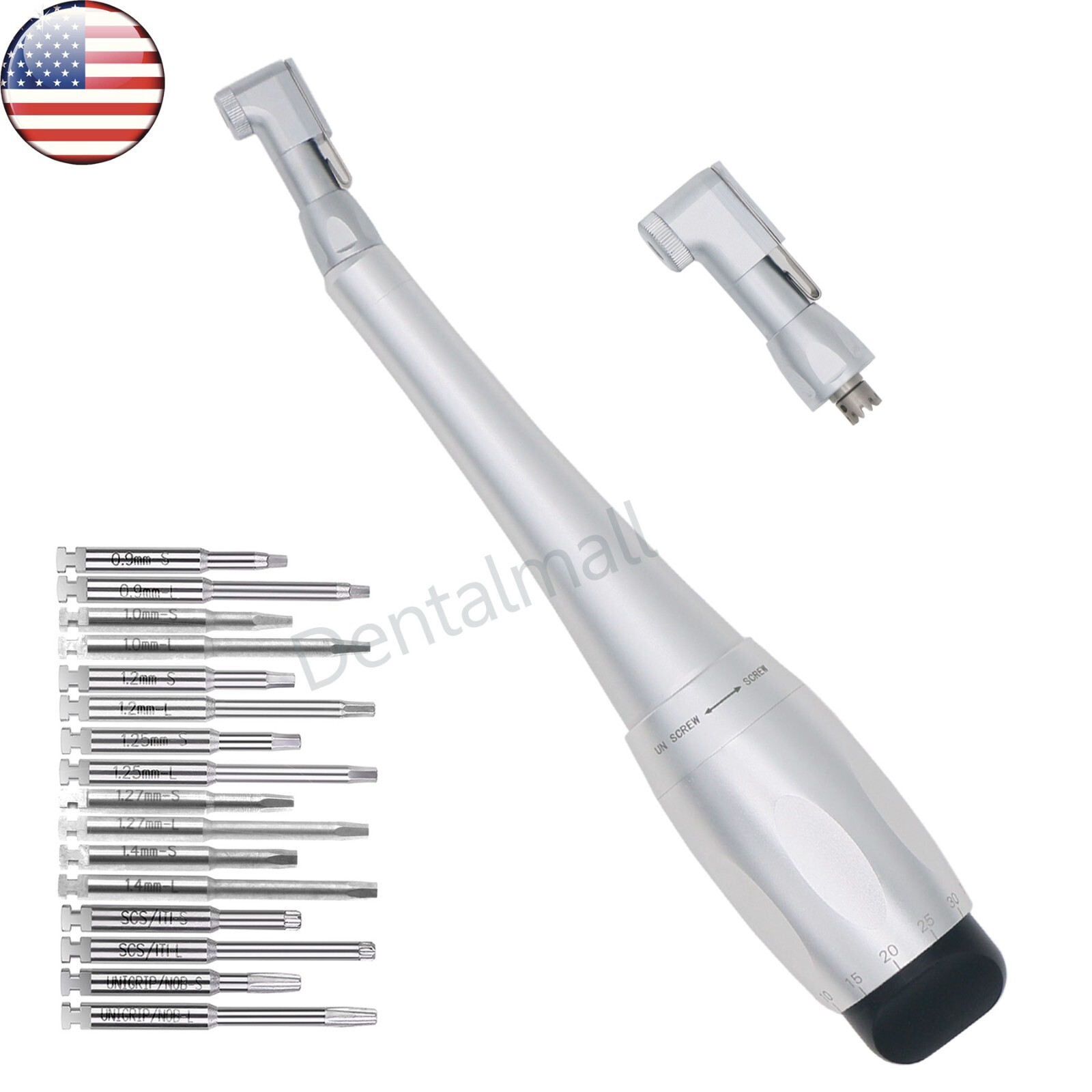 US Dental SD Screw Driver Handle Tool Hand Driver Kit 16Pcs Drivers Short & Long