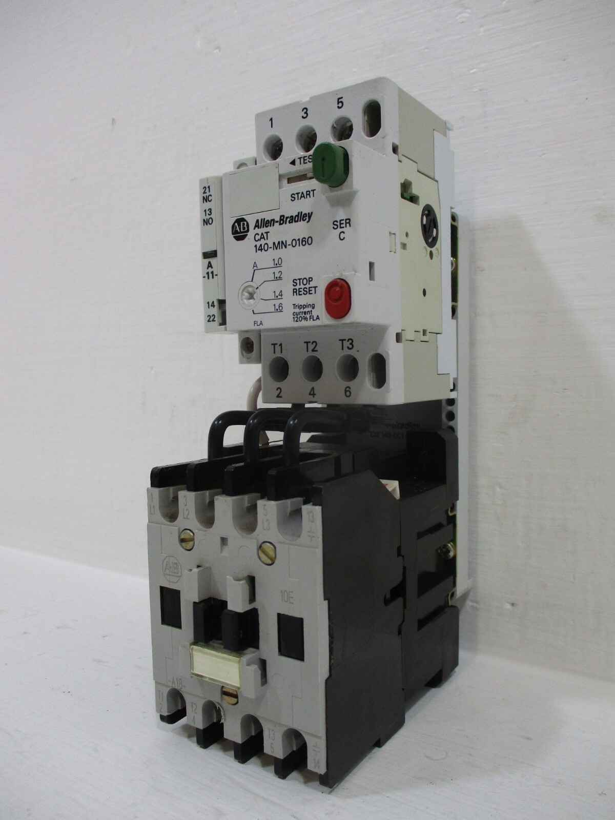 Allen Bradley 140-MN-0160 Manual Motor Starter 100-A18ND3 120V Coil 1-1.6 Amp