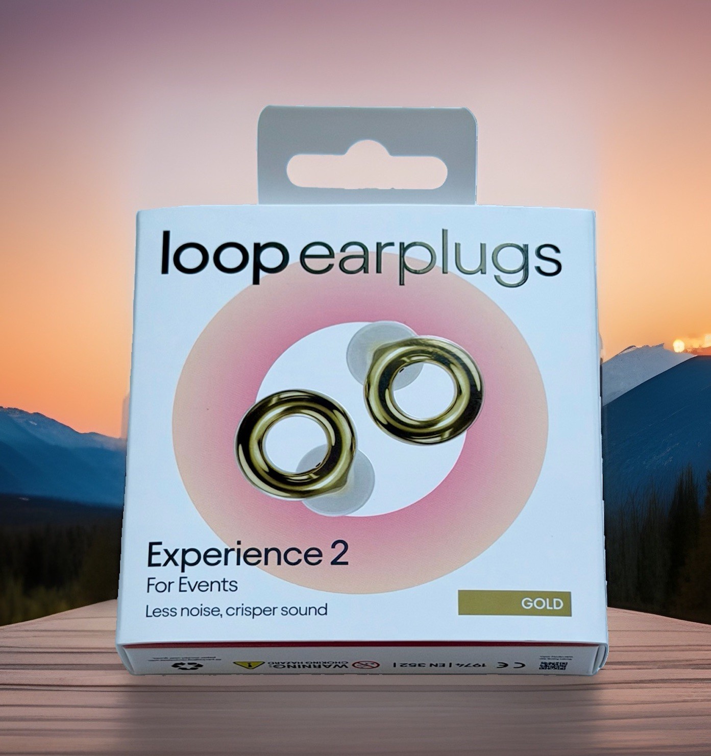 Loop Experience 2 GOLD Earplugs, 17dB Hearing Protection for Loud music & Events