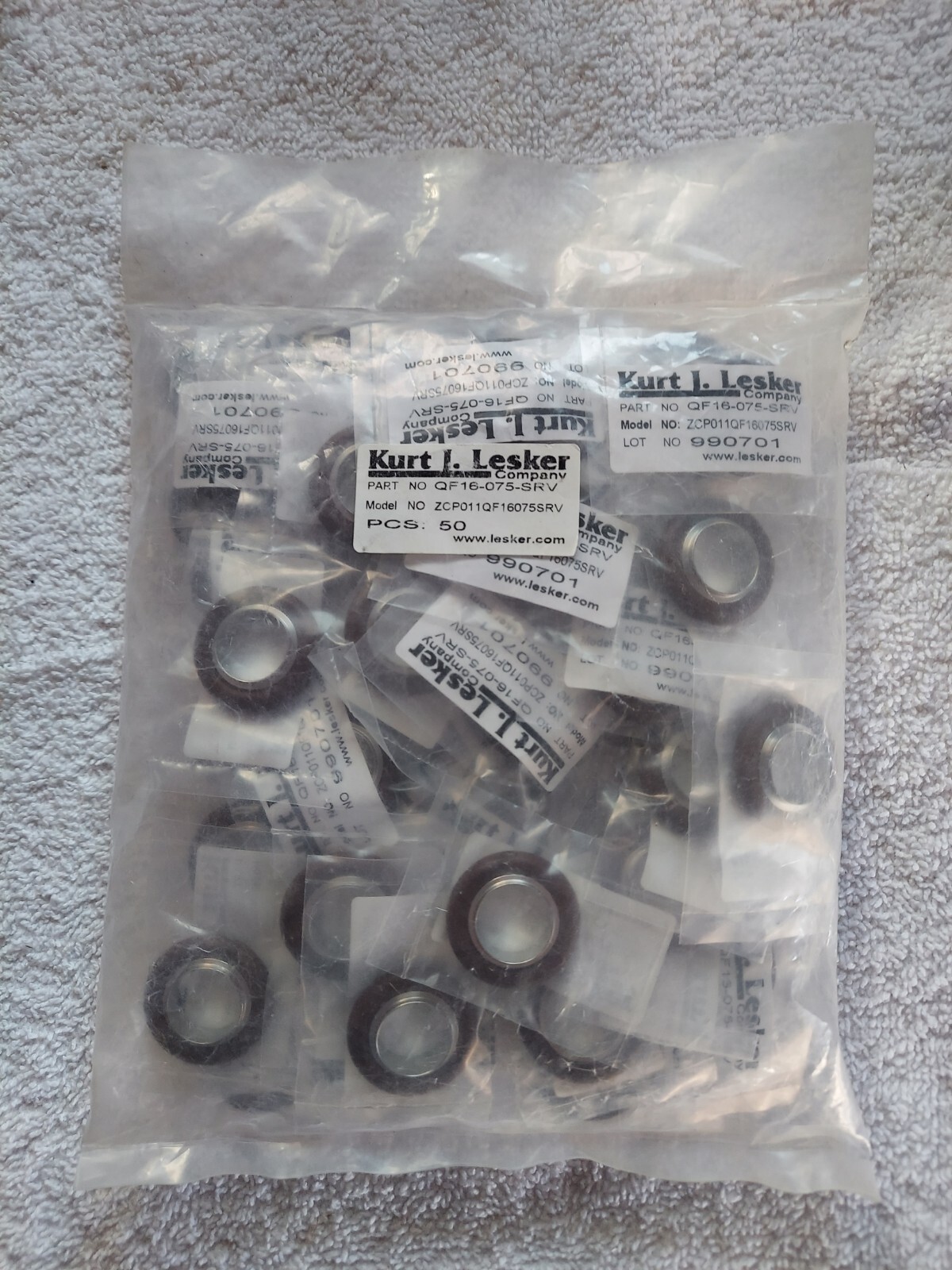 Kurt J. Lesker Centering Rings. Price Per 1 Piece, 50 Pieces A Pack.