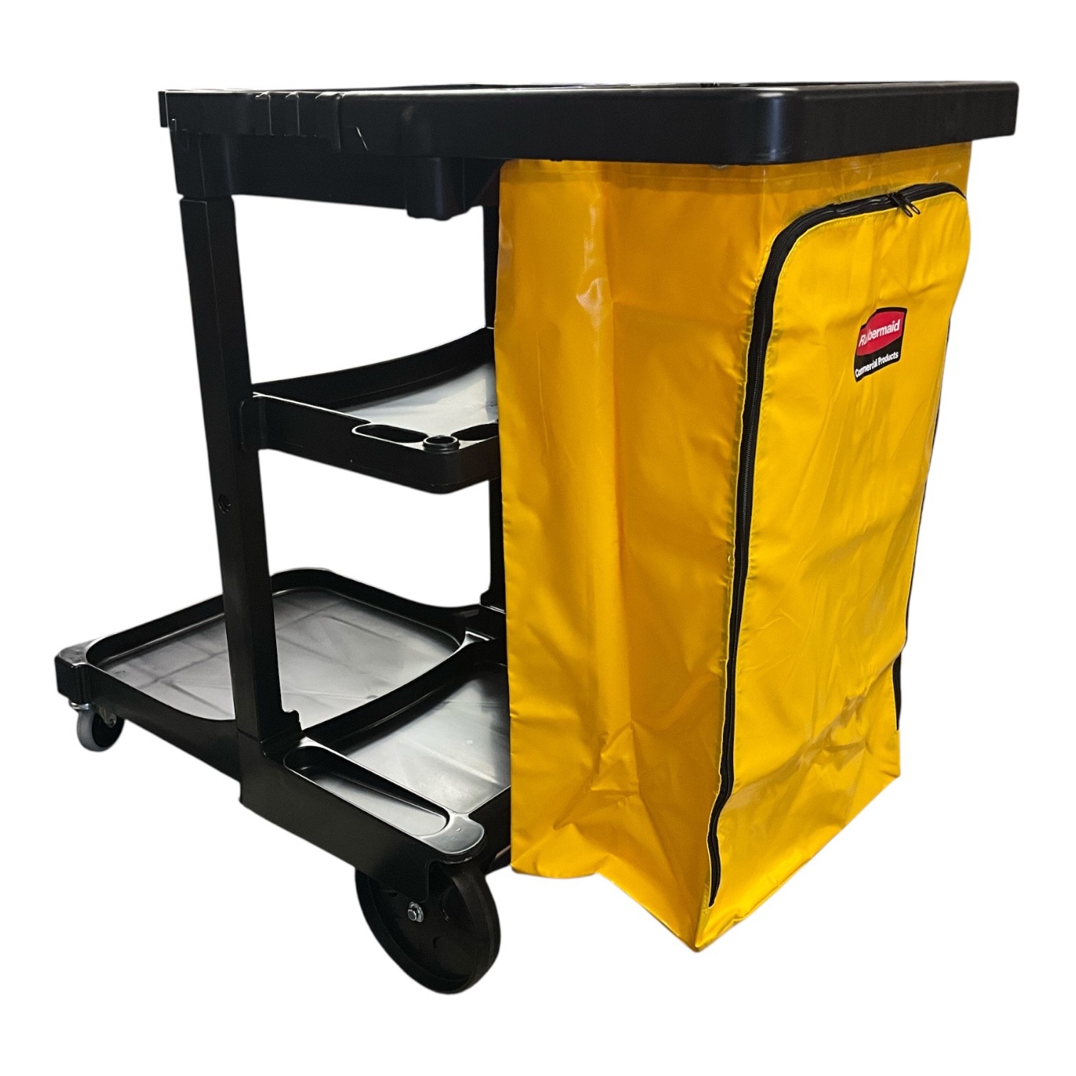 Rubbermaid FG617388BLA Commercial Janitorial Cleaning Cart w/ Bag Open Box