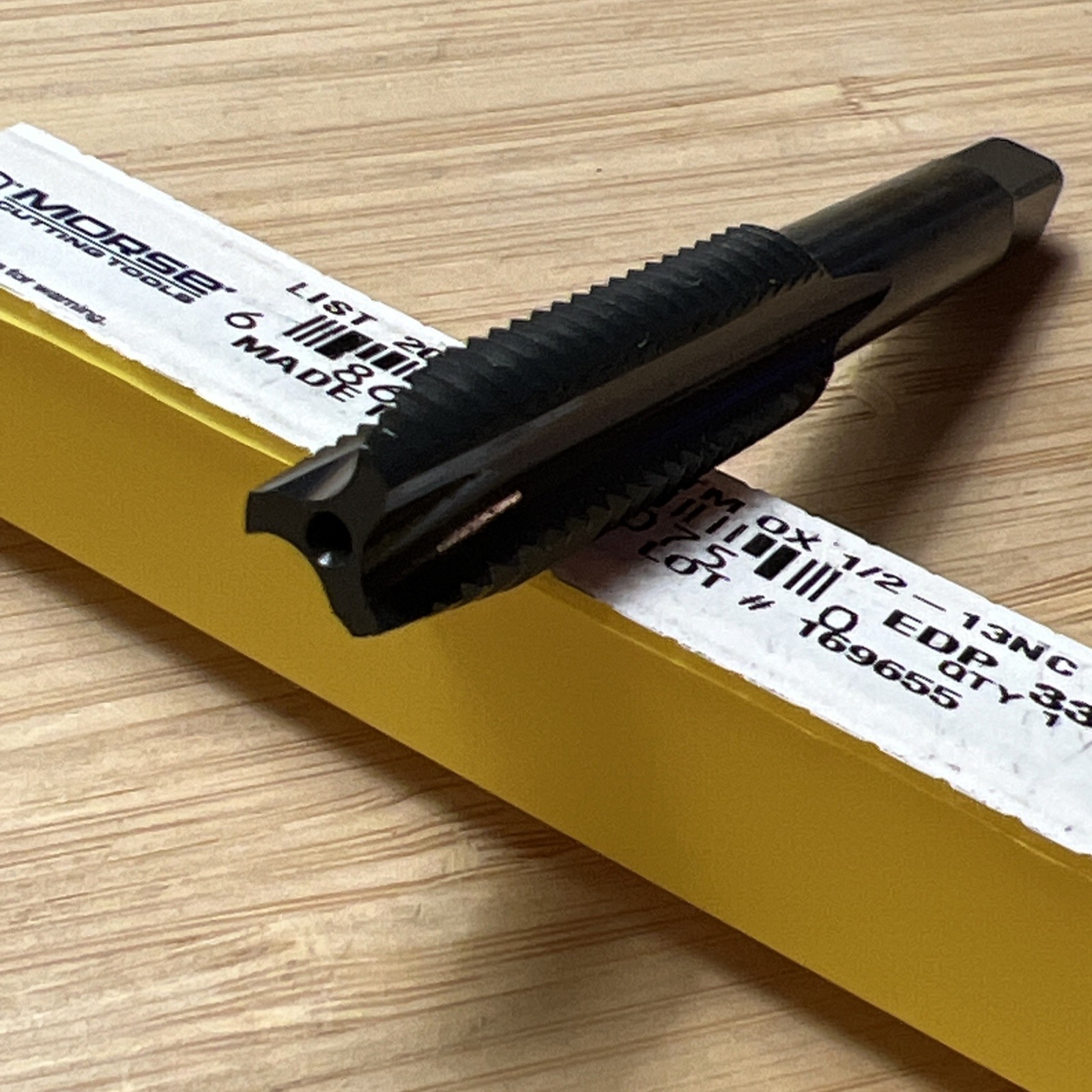 NEW MORSE 1/2”-13 NC GH3 HSS PLUG TAP 3 SPRIAL POINT FLUTE 2047X USA (B2)