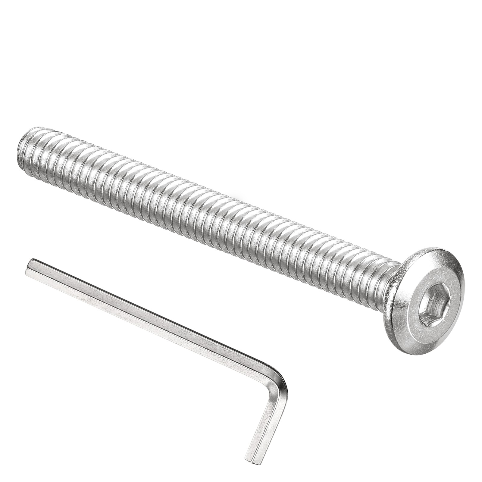 1/4-20 x 2-1/2″ Flat Head Hex Screw, 10PCS Stainless Steel Bolt with Hex Wrench