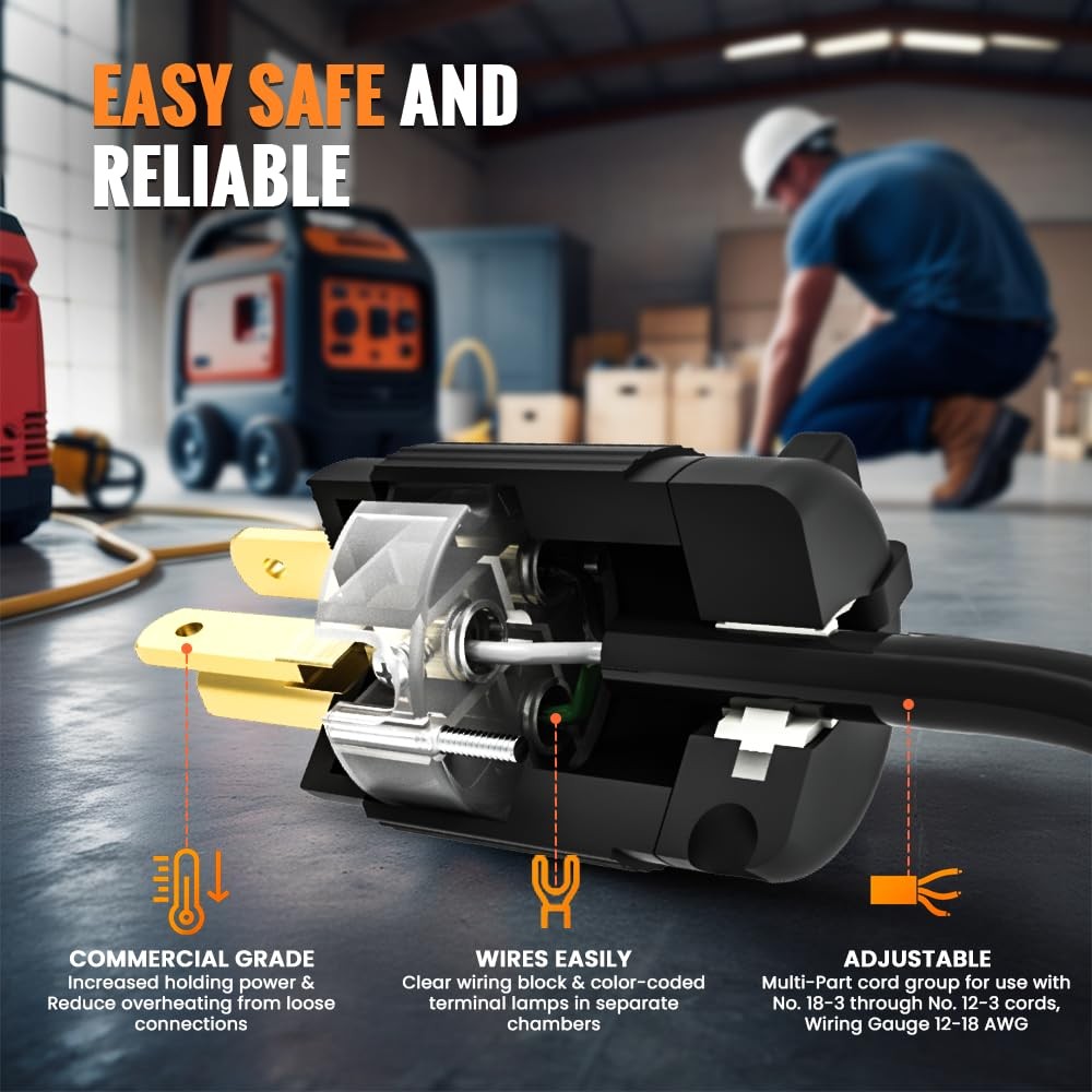 Journeyman-Pro 520PV 20 Amp 120-125 Volt, NEMA 5-20P, 2Pole 3Wire, Straight Blad