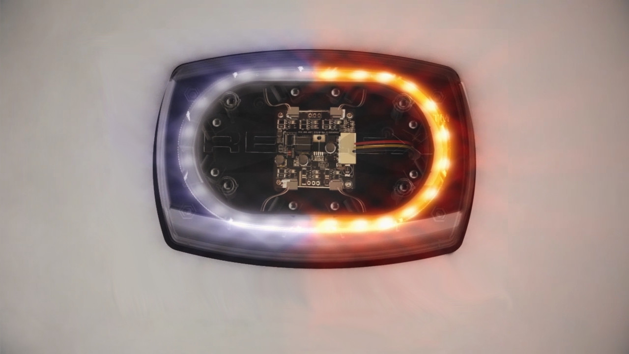 ECCO 5580CA LED Minibar, Clear Lens, Amber LEDs, SAE Class II, Bolt Mount