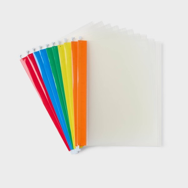 10ct Hanging File Folders Letter Size: Plastic Filing, 12 Sheet Capacity