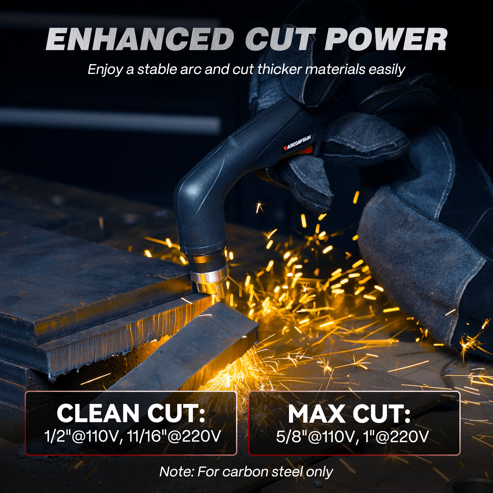 2026 ARCCAPTAIN CUT55 NON-HF Plasma Cutter Dual Voltage Blowback Pilot Arc
