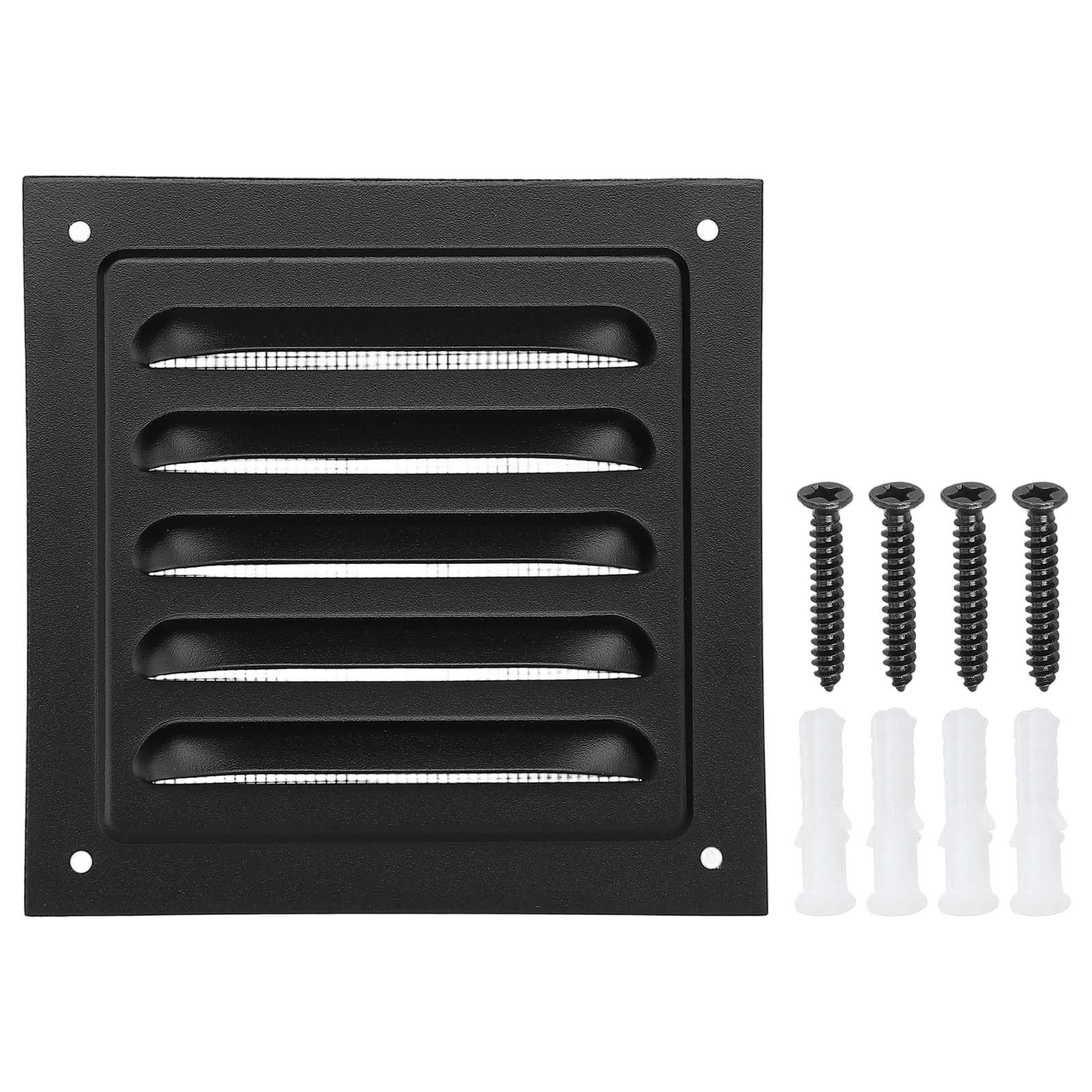 4″x4″ Aluminum Gable Vent, Exterior Wall Outlet Vent Square Soffit Vent, Black