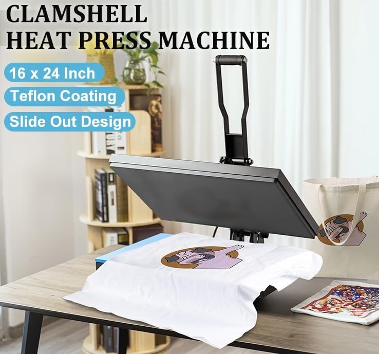 16″ x 24″ Clamshell Heat Press Machine for T-Shirt Sublimation Digital Transfer
