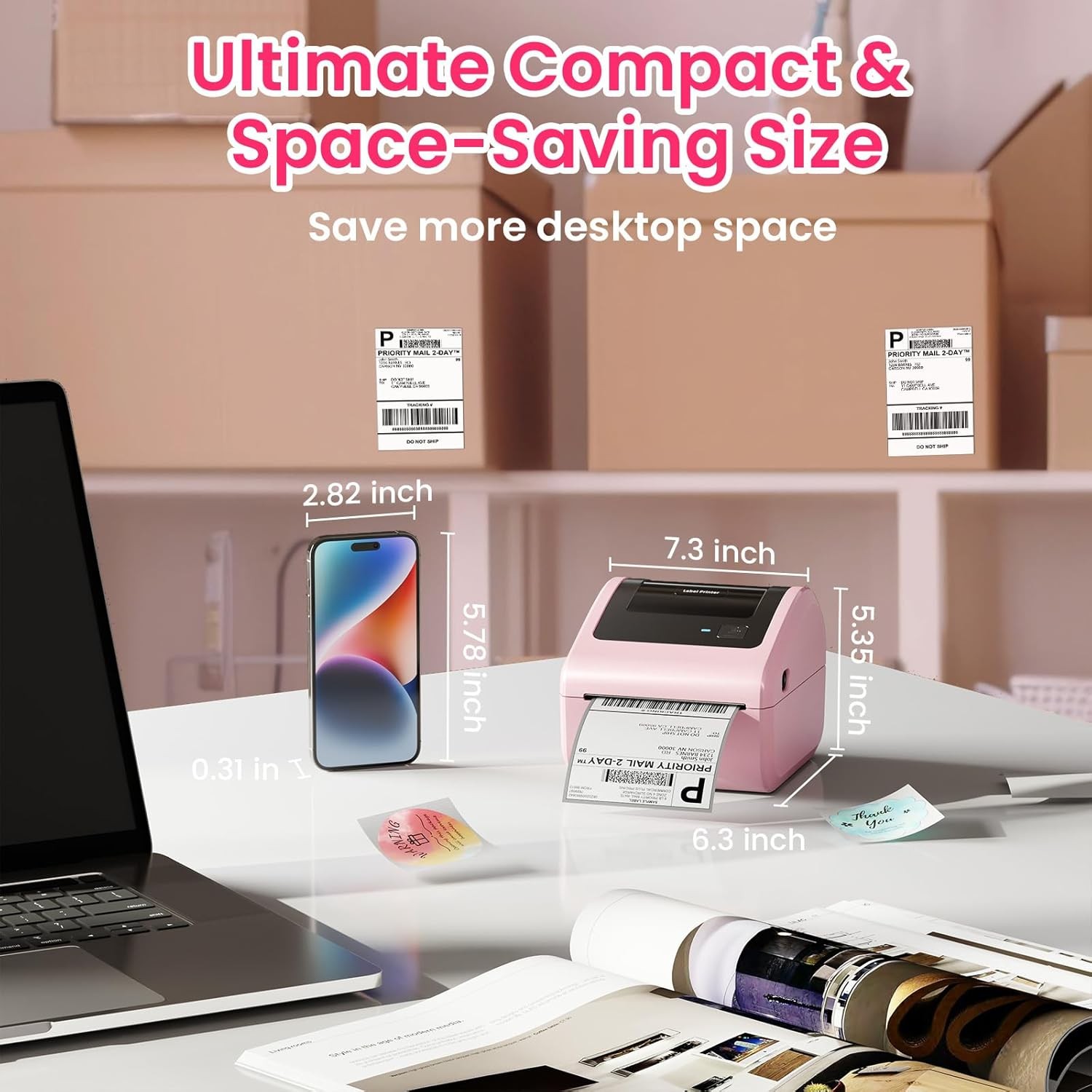 4×6 Printer Bluetooth Shipping Label Printer for Thermal Label USPS UPS FedEx