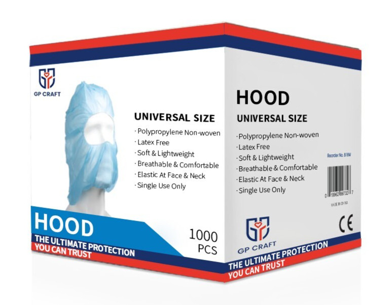 Blue Disposable Non-Woven Hoods (1000 pcs/Case) – Latex-Free Multi-Purpose Cover