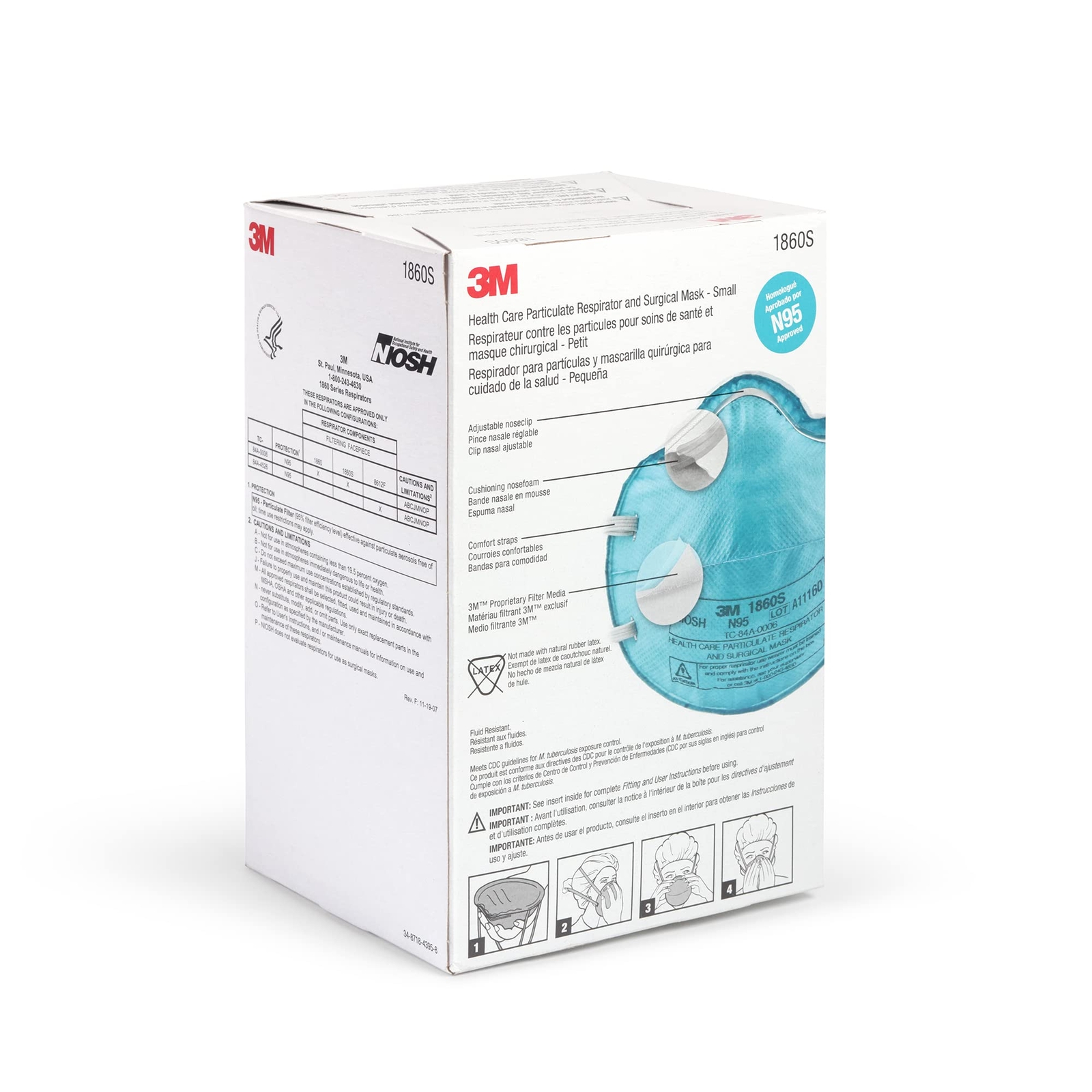 3M 1860 Particulate Respirators, Case of 120 – EXP 07/27
