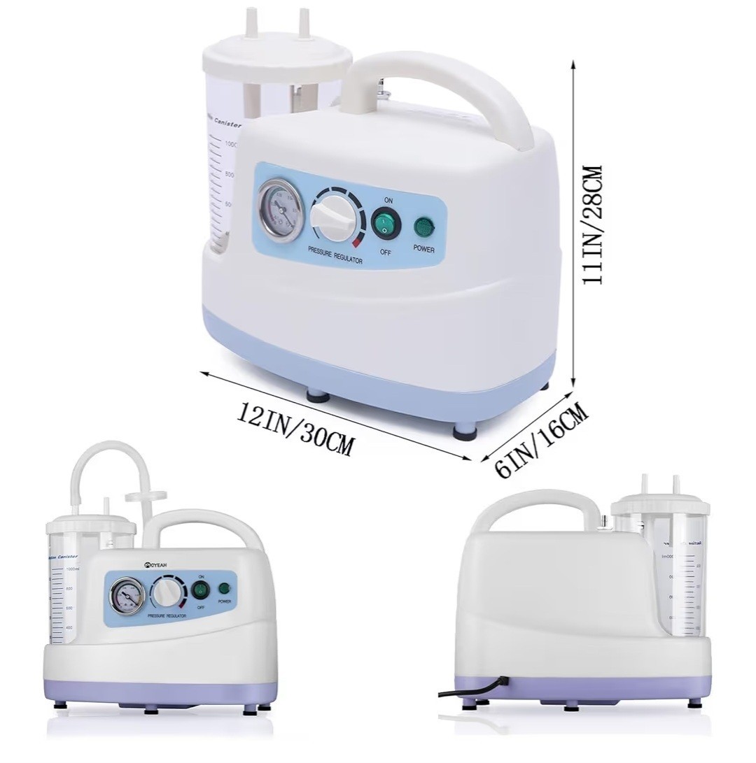 Portable Phlegm Suction Pump with Regulator Valve and Vacuum Gauge