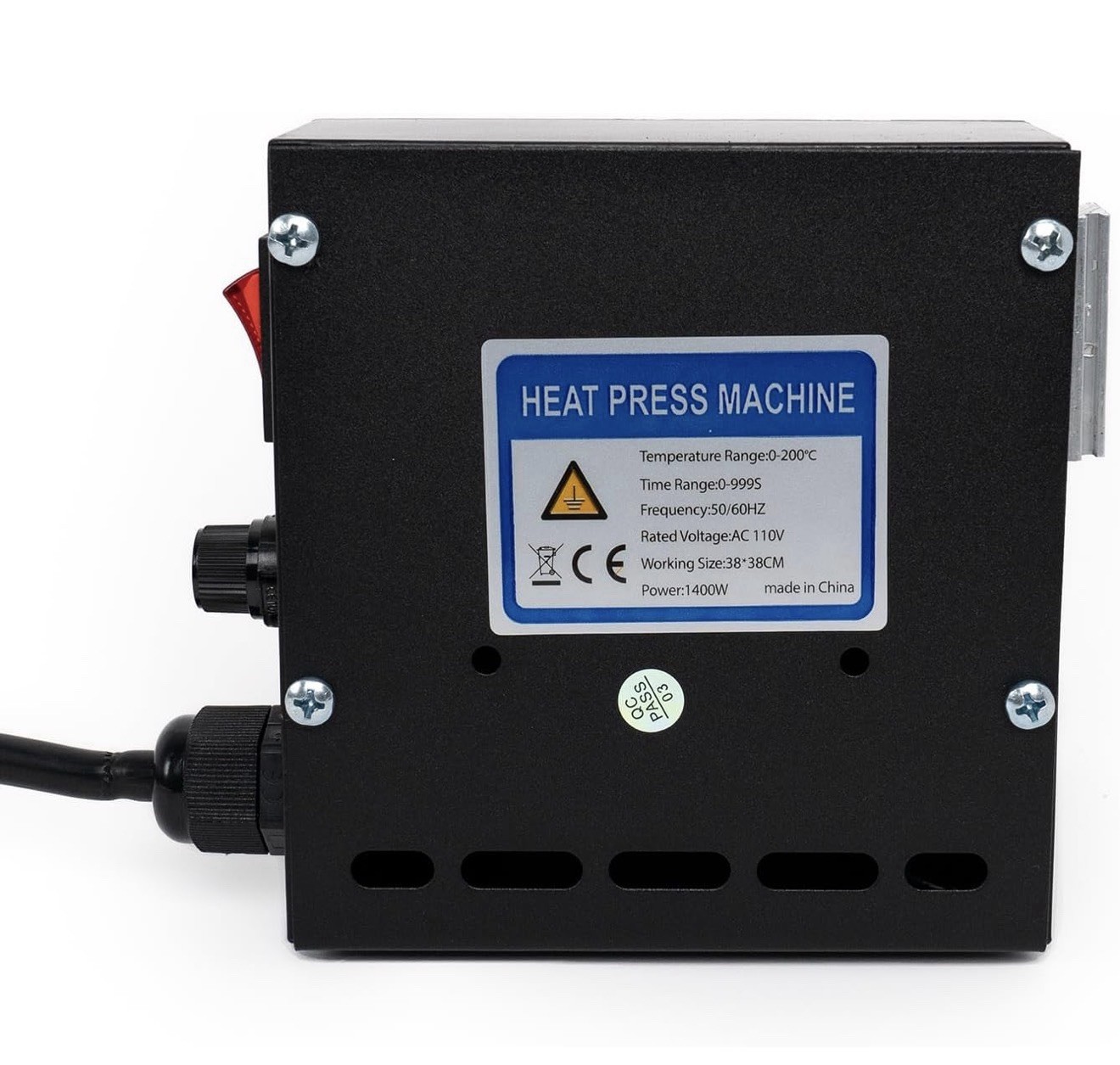 15×15 Heat Press Control Box 1400W Sublimation Transfer T-Shirt Mug Hat Press