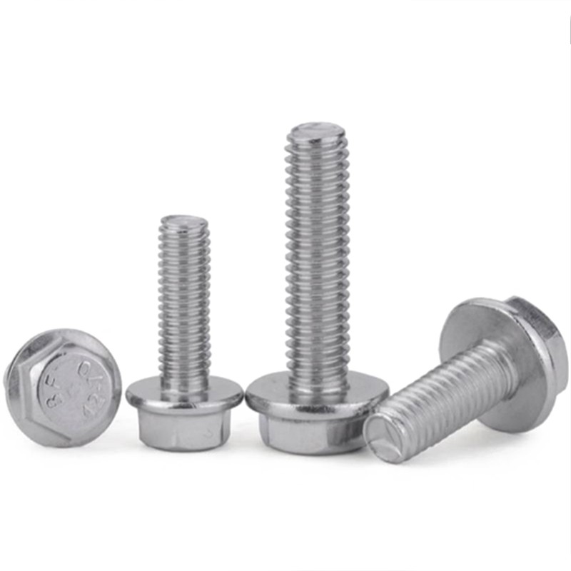 M6 FLANGED BOLTS FULLY THREADED HEXAGON FLANGE HEAD SCREWS A2 STAINLESS STEEL ﻿