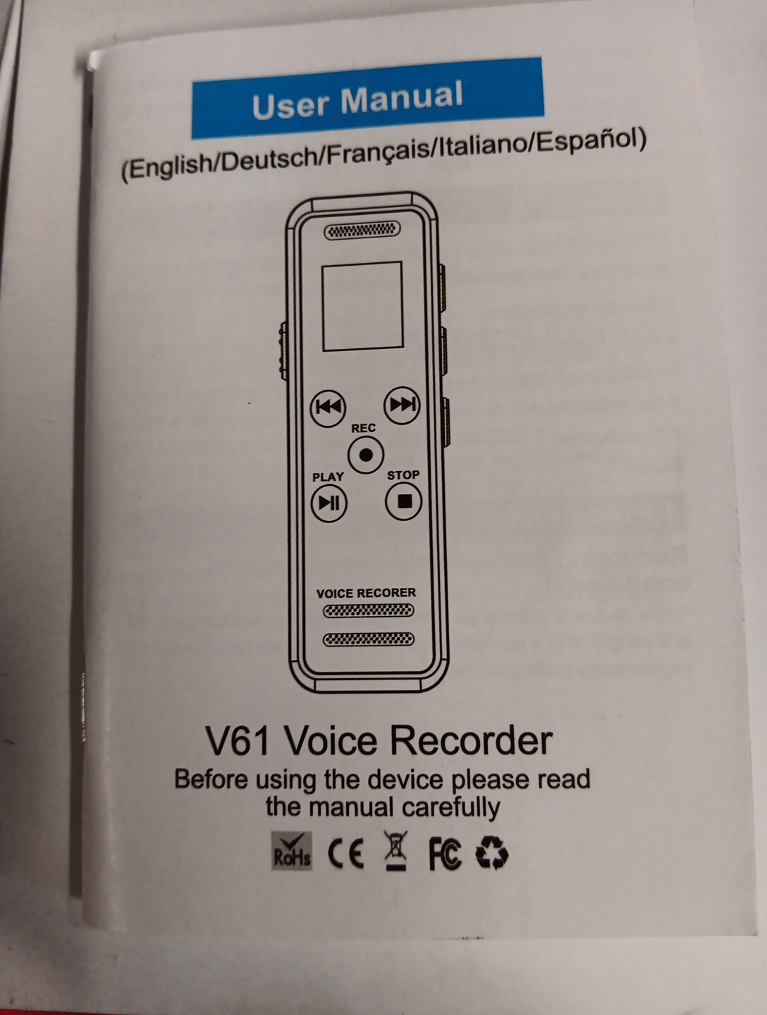 Digital Voice Recorder 64GB Mini Voice Recorder V61 Open Box Free Shipping B51