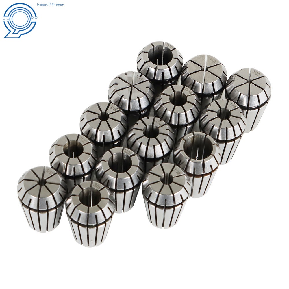 NEW 14Pcs ER20 Spring Collet Set 1/16″-1/2″ CNC Super Precision 3/8 1/4 1/8