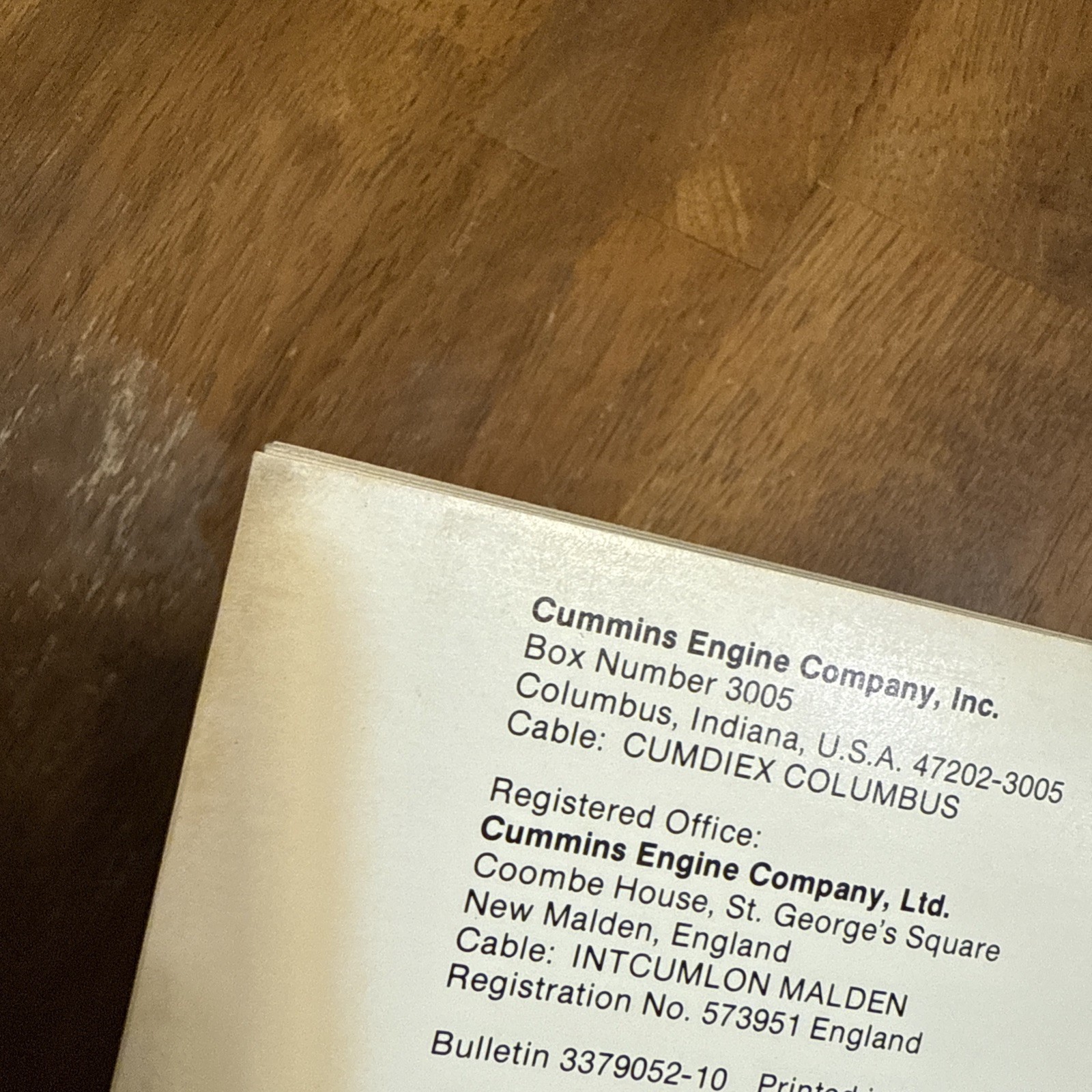 Cummins Industrial Diesel Engine Operation and Maintenance Manual
