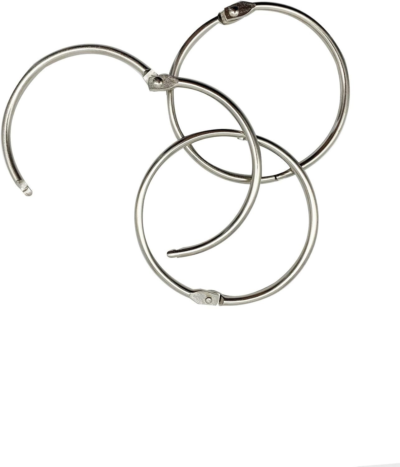 2 Inch (15 Pack) Loose Leaf Binder Book Rings, with Metal 2inch, Silver
