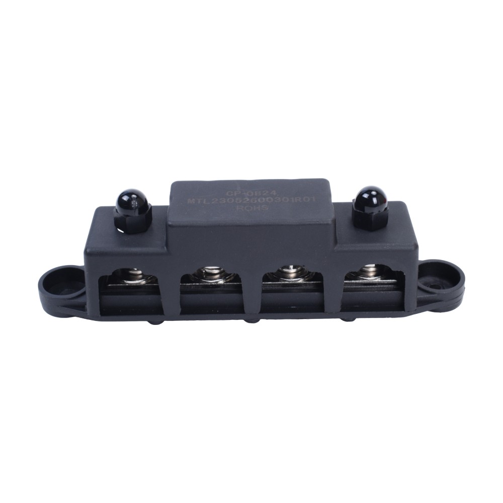 Red & Black 5/16″ 4 Stud Power Distribution Busbar Bus Bar With Cover Fast Ship