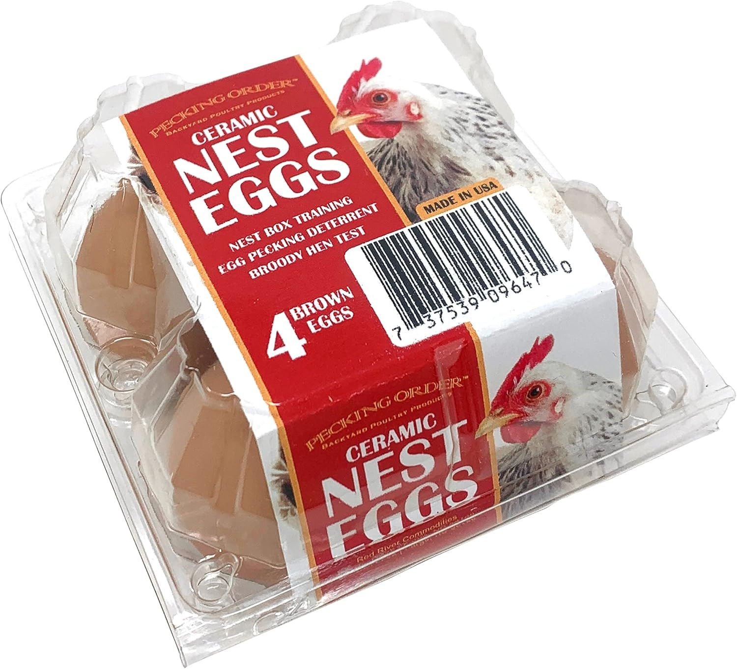 Ceramic Nest Eggs – Brown (4-Pack) (9647)