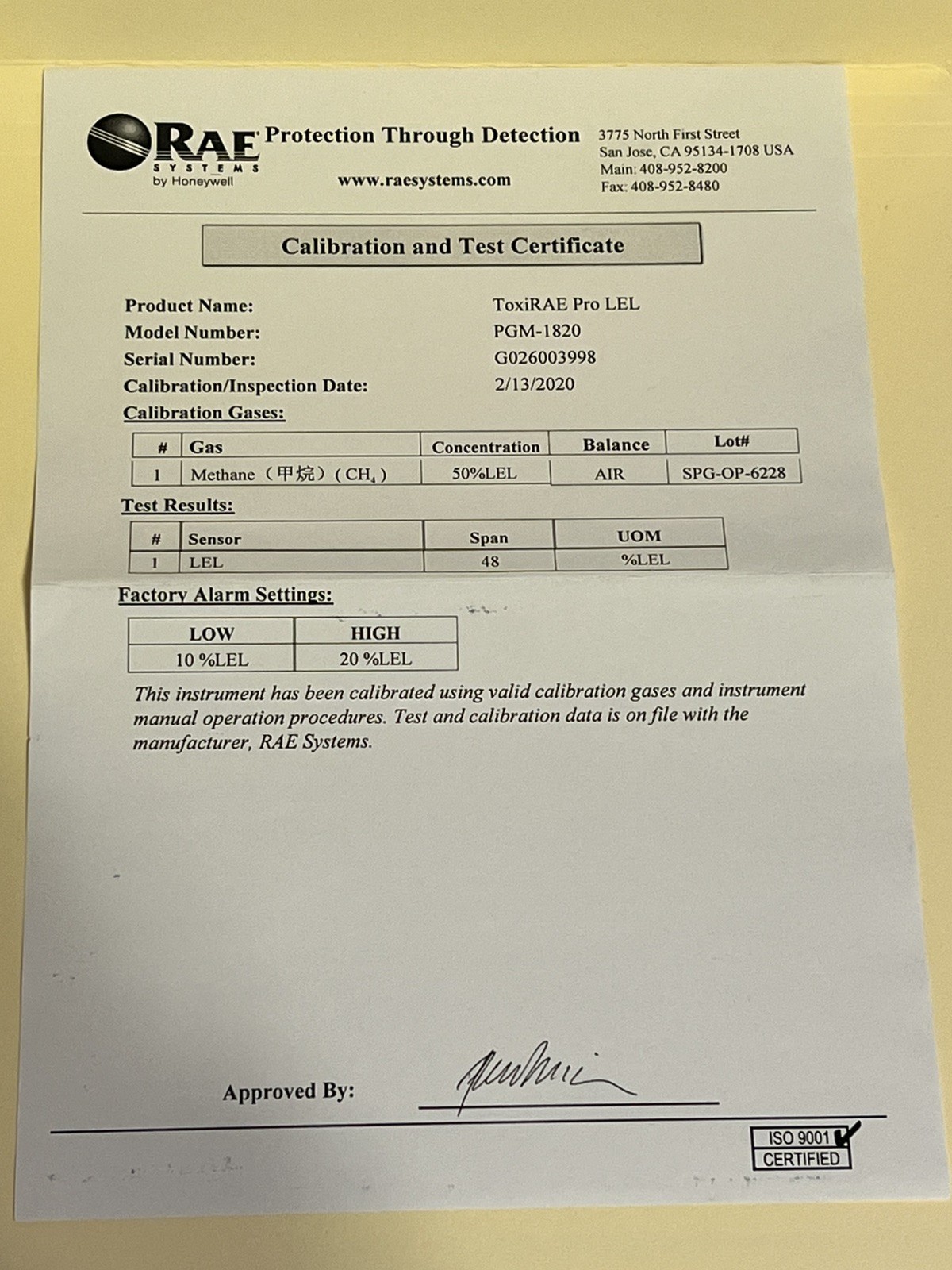 RAE Systems ToxiRAE Pro LEL Personal Combustible Gas Detector QC Passed