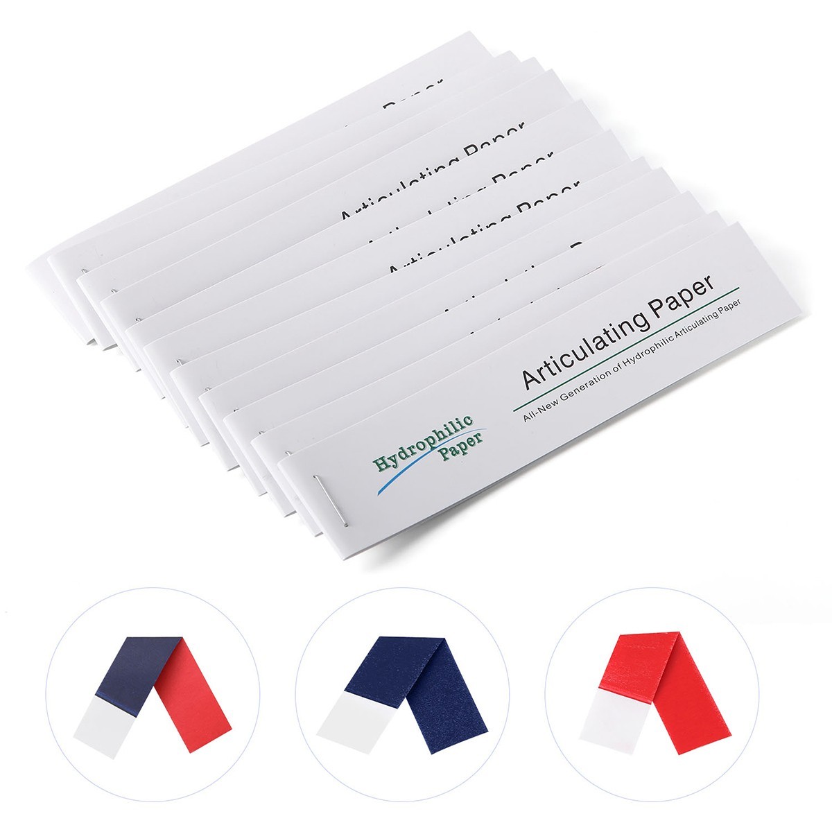 15sheet/book Dental Articulating Paper Hydrophobic Double Sided Strip Bite Paper