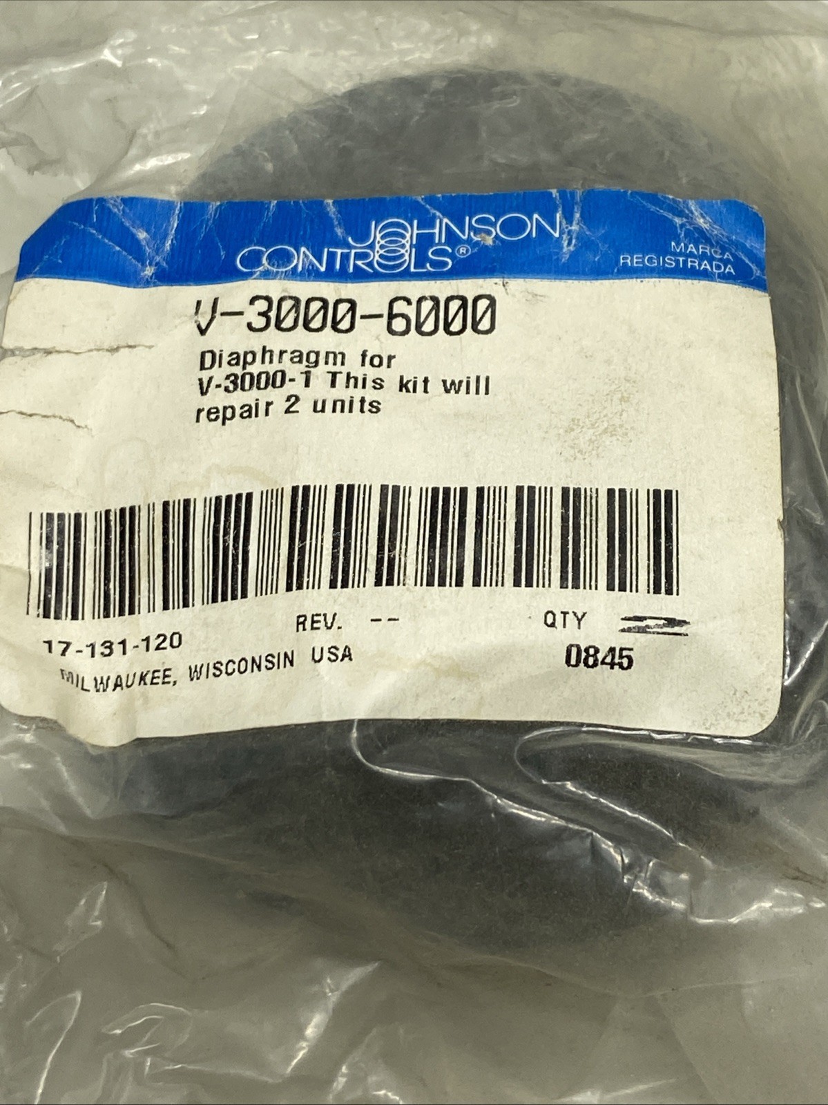 New Johnson Controls V-3000-6000 Rubber Diaphragm For V3000-1 Actuator