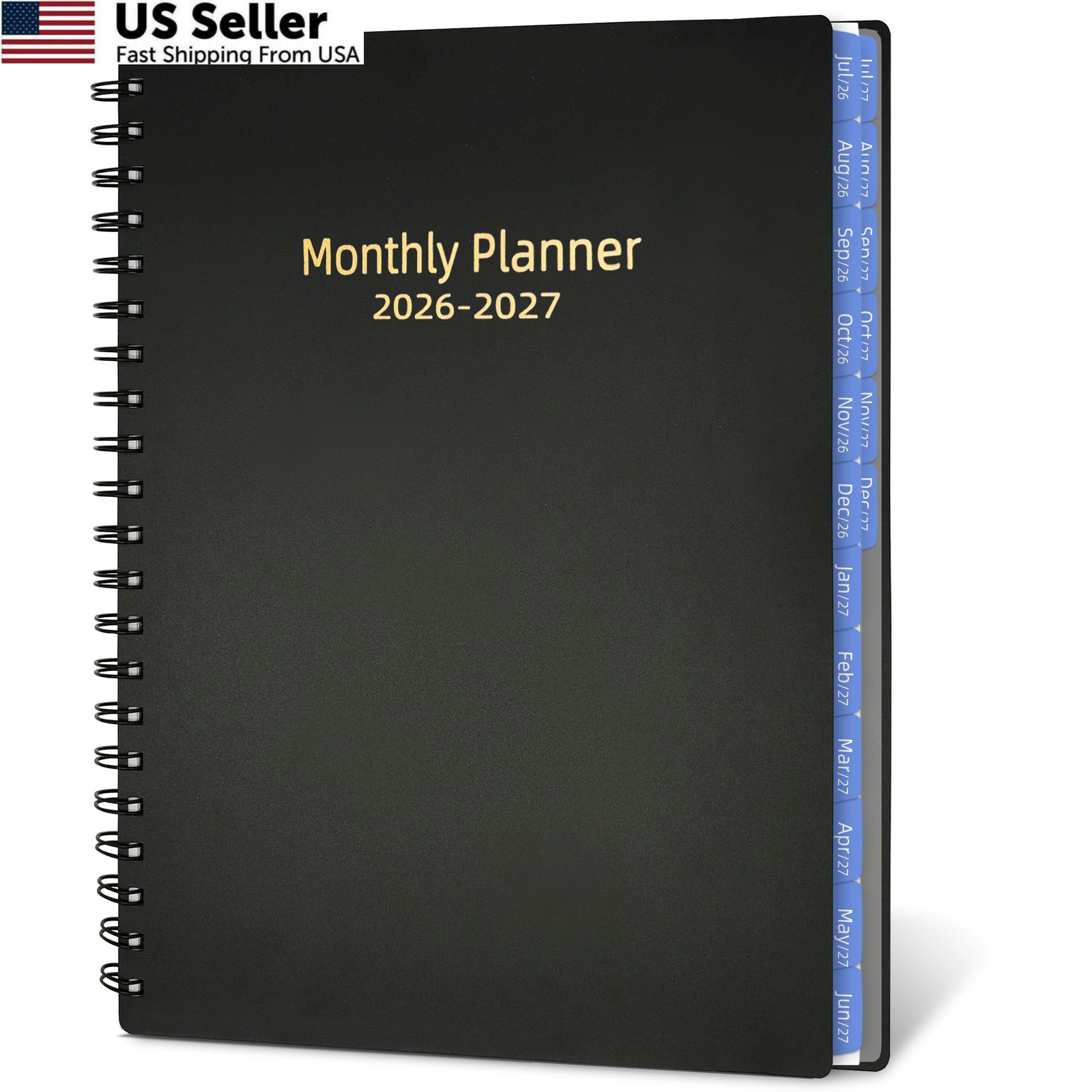 Monthly Planner 9.6″L x 7.4″W, Black A4 (26.7-27.12)
