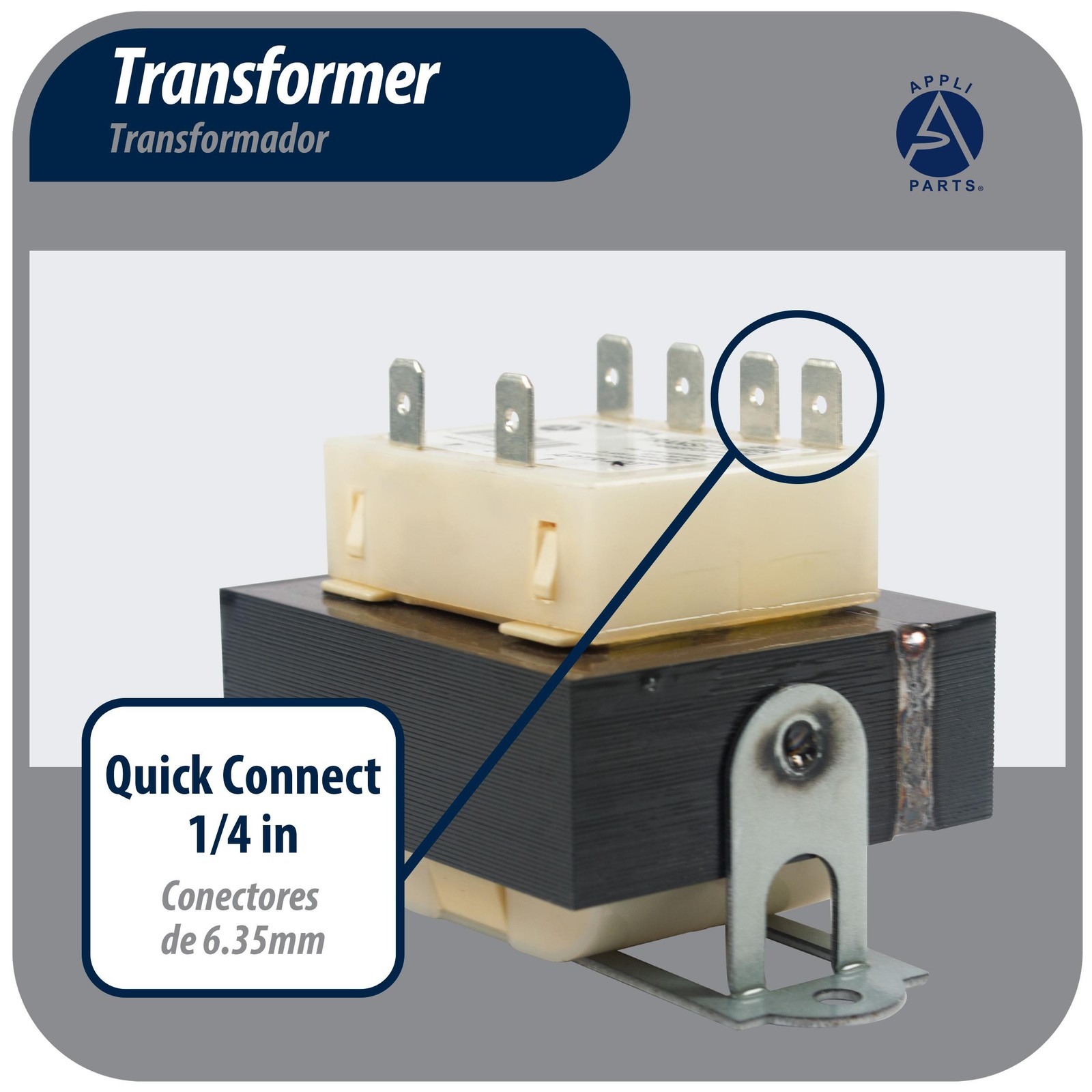 Appli Parts APTR-403T Transformer 120, 208, 240 V to 24 V, 40 Va Foot Mount 1/4