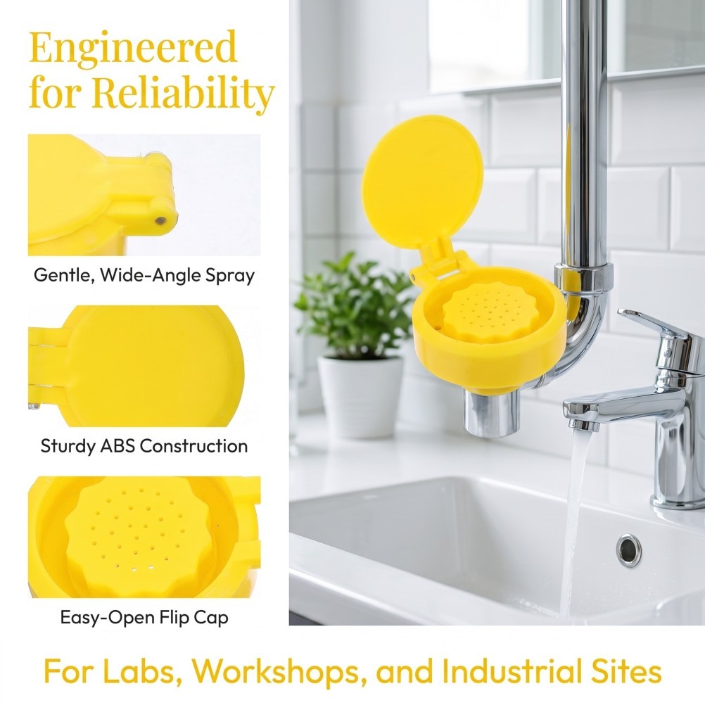 Durable ABS and Copper Eye Rinse Nozzle for Factory Laboratory Workshop
