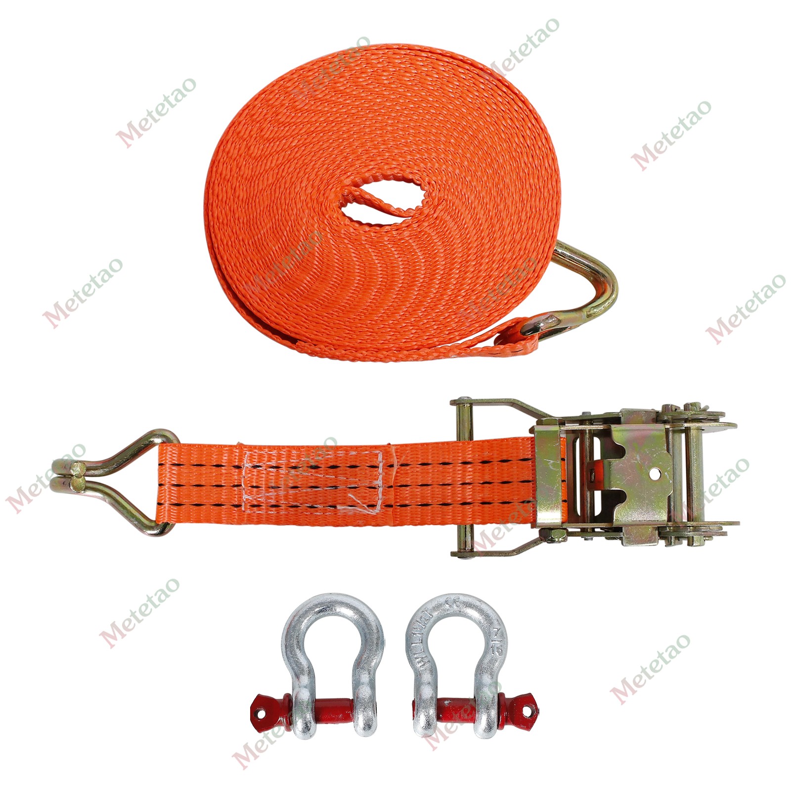 2Pack Shipping Container Wheels 8×6.5 Lug Wheels Kit with Ratchet Strap US