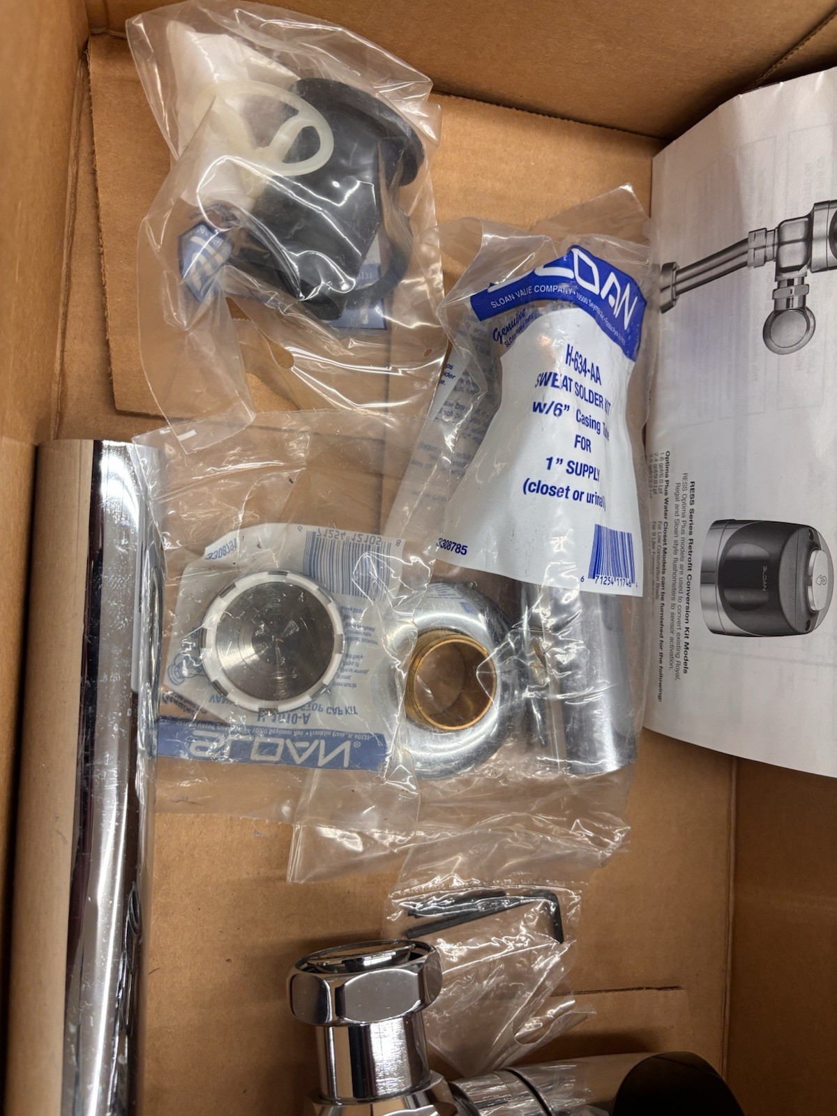 Sloan Optima Plus Flushometer Dual Filtered Bypass 1.6 GPF Chrome Model 8111 New