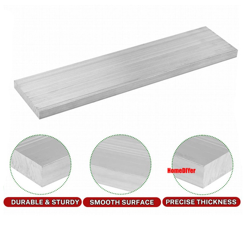 Aluminium Flat Bar Strips Metal 100mm /300mm Length 8mm-50mm Thick Cut To Sizes