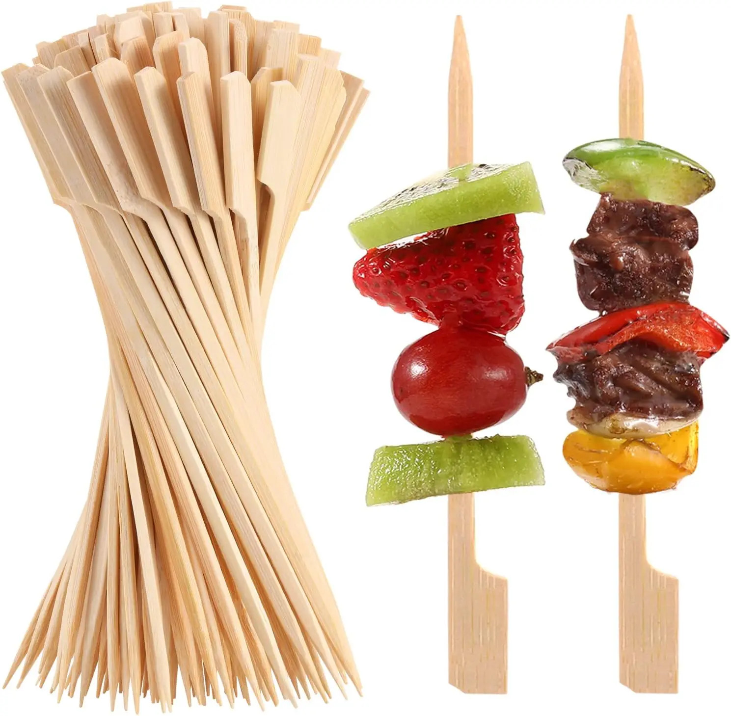 50/100Pcs Bamboo Skewers Cocktail Picks for Appetizers Wooden 4.7 in Sandwich Ha