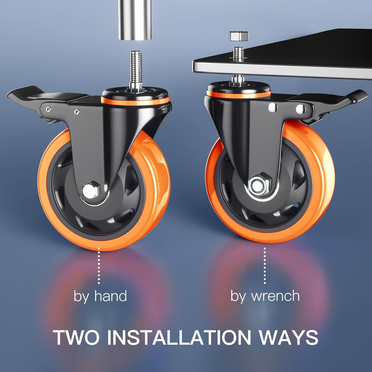 Stem Caster Wheels 4 Inch Heavy Duty Threaded Stem Mount Casters Set of 4 With