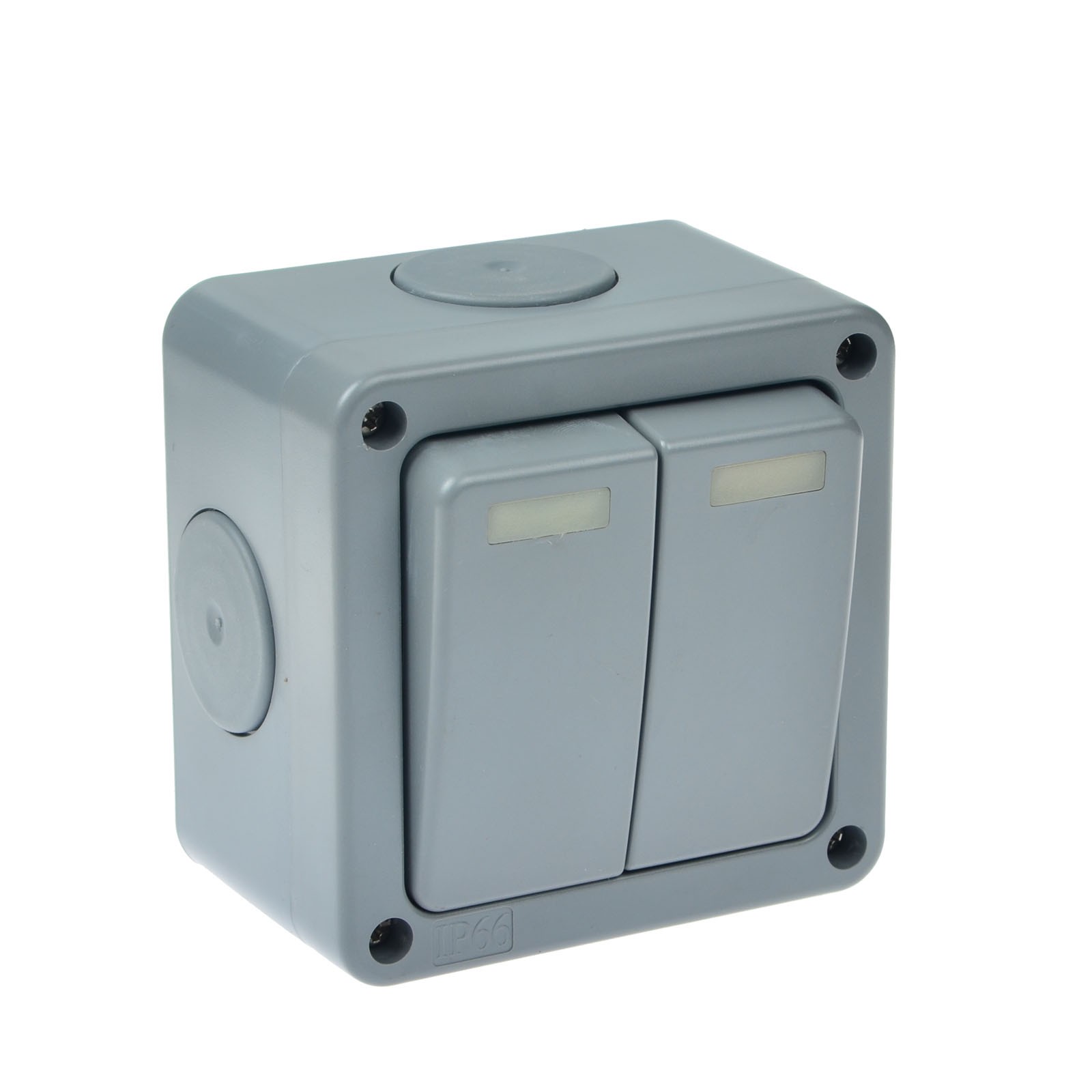 2 Gang IP66 Weatherproof Outdoor Light Switch 10A 110-250V SPDT for Yard Garage
