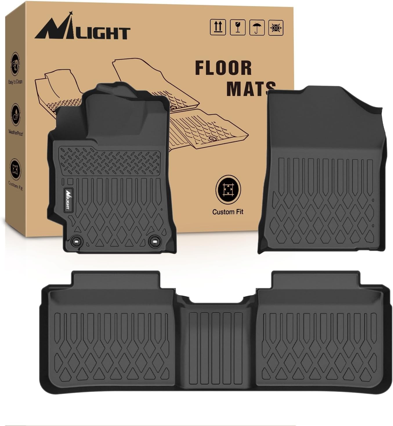 Nilight TPE Floor Mats for Toyota Camry 2015 2016 2017, All Weather Custom Fi…