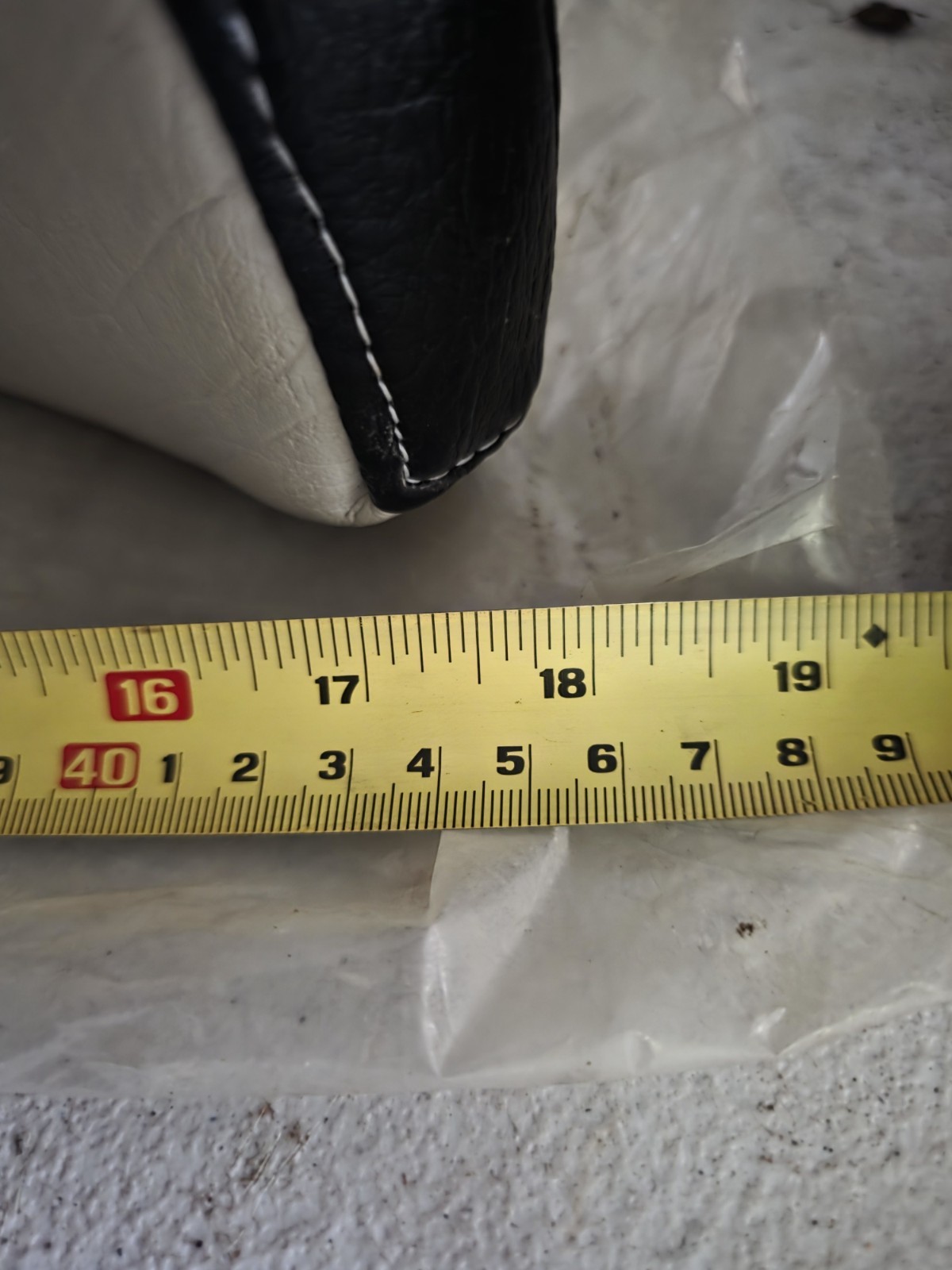 Curved Black And White Tractor Seat Backrest 17″ Wide Marked 33B