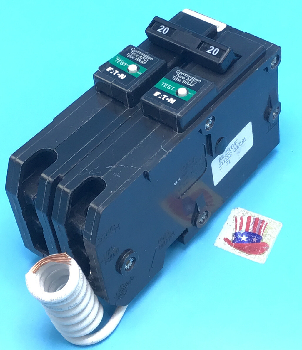 CHIPPED Circuit Breaker Eaton Cutler Hammer BRL220CAF 20 Amp 2 Pole AFCI