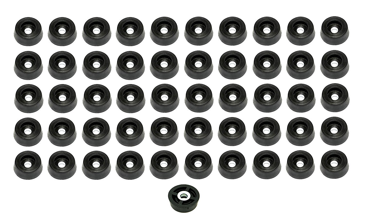 50 SMALL ROUND RUBBER FEET .671 W x .250 H – CUTTING BOARDS HOBBY – US MADE