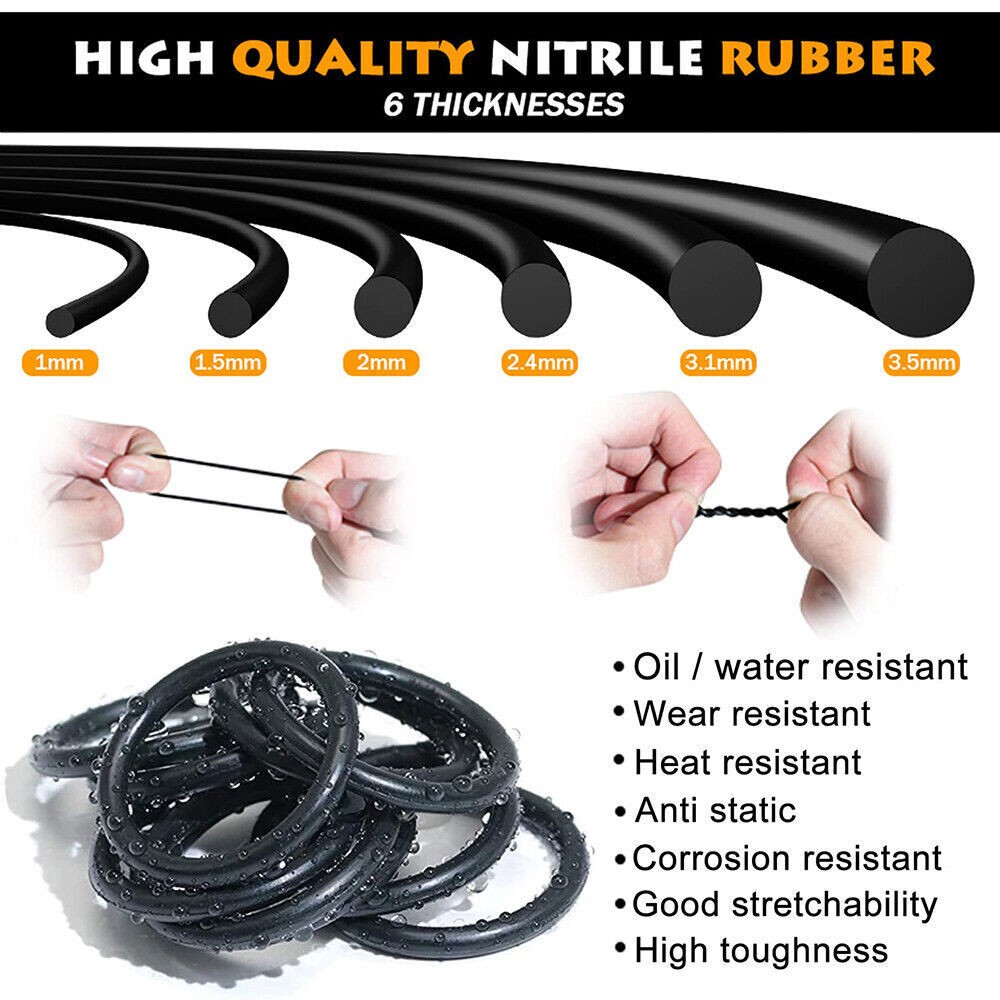 Nitrile Rubber O-Rings Seals 1.0mm Cross Section O Ring Sealing 1mm – 61mm ID