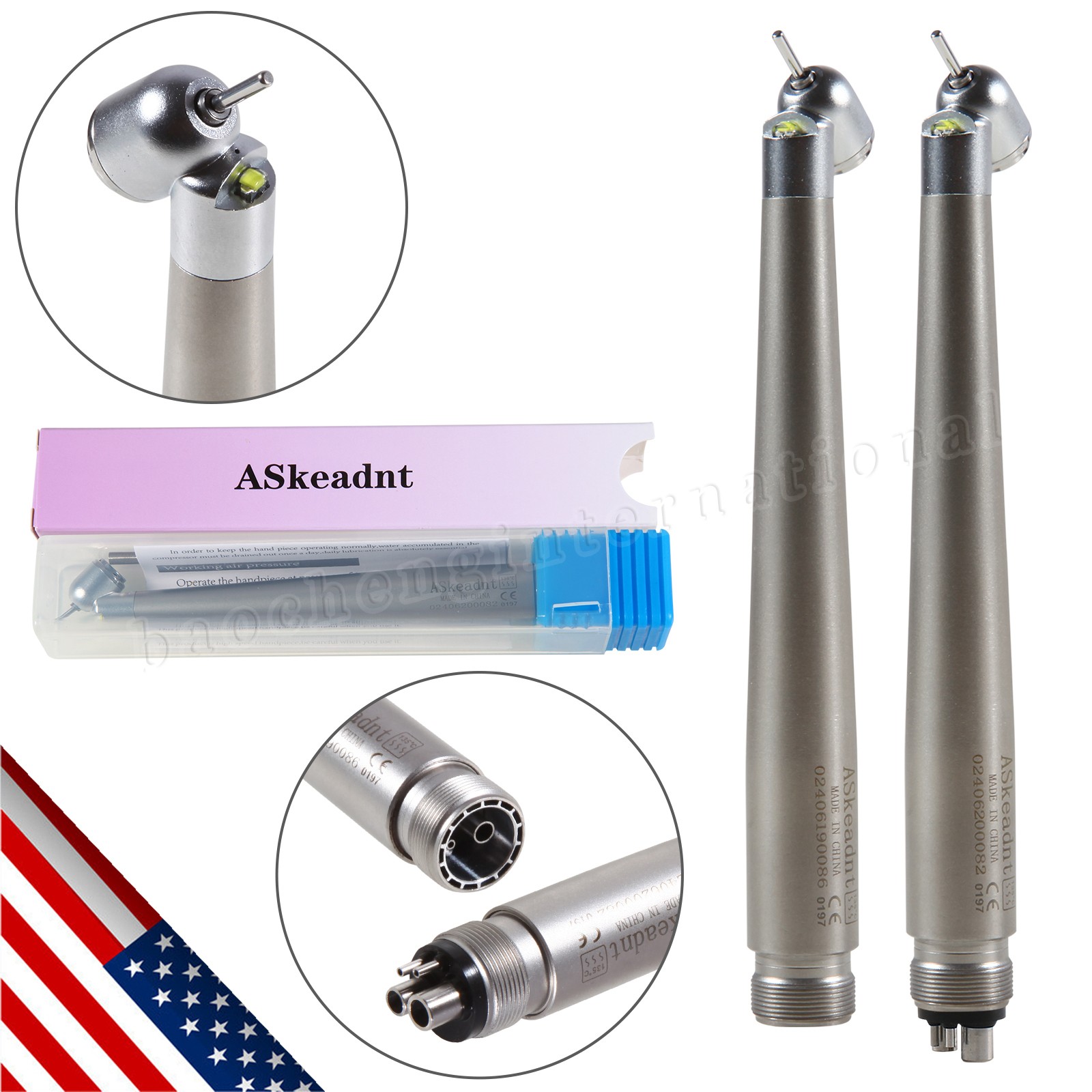 Dental 45° Surgical High Speed Handpiece LED E-generator Push Button NSK STYLE
