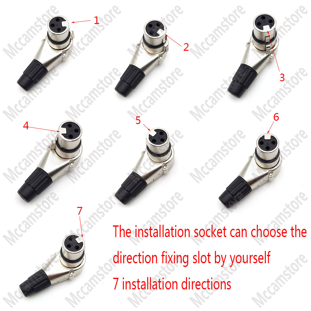 3 Pin XLR Male/ Female Jack Mic Cable Right Angle 90 Degree Audio Wire Connector