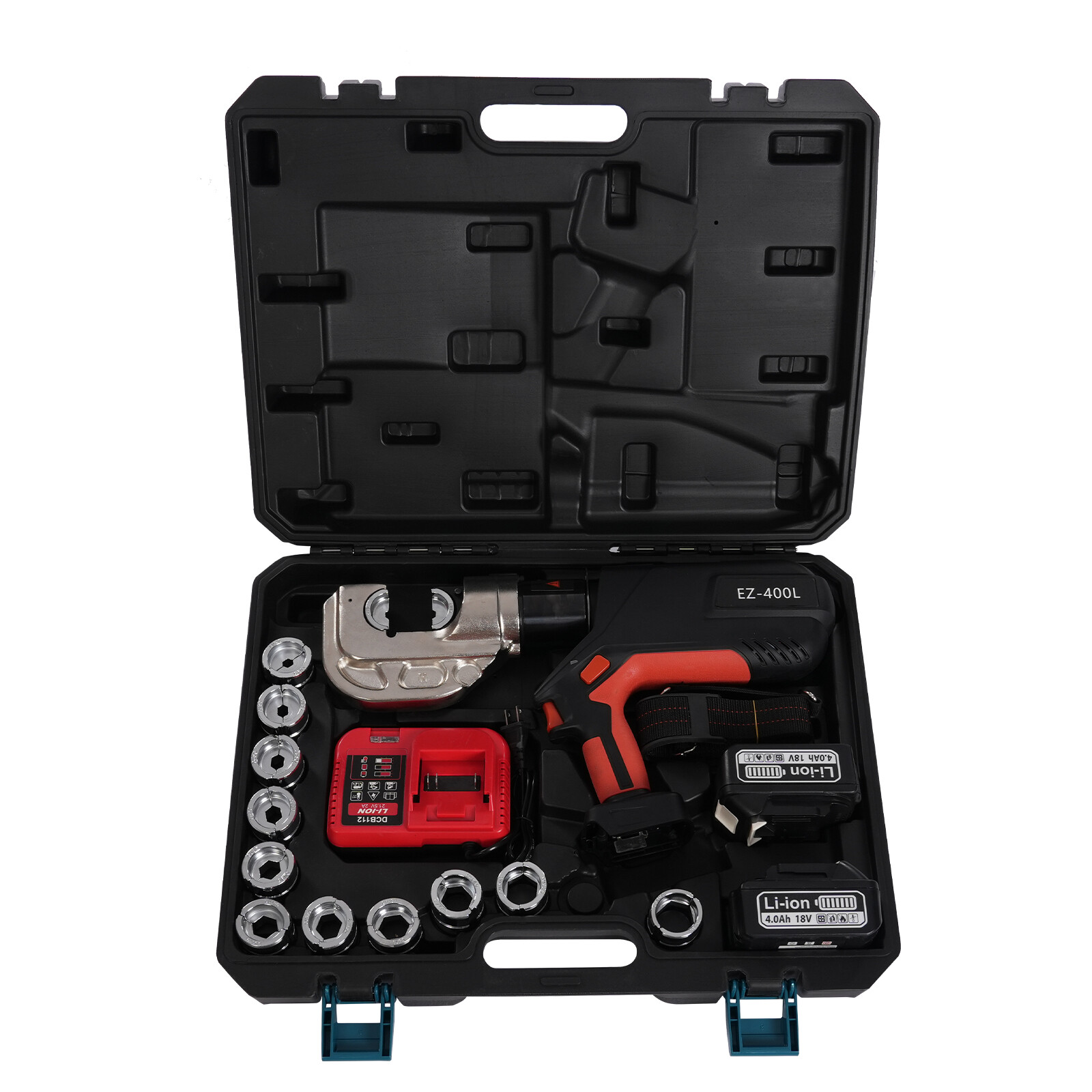 Rechargeable Electric Hydraulic Plier Crimping Tool 16-400mm² Crimper 18V 12Dies