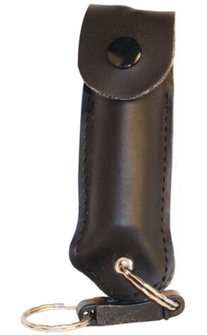 3 PK HOT ON MARKET! Pepper Shot Spray 1/2 Leather Case QUICK RELEASE Keychain