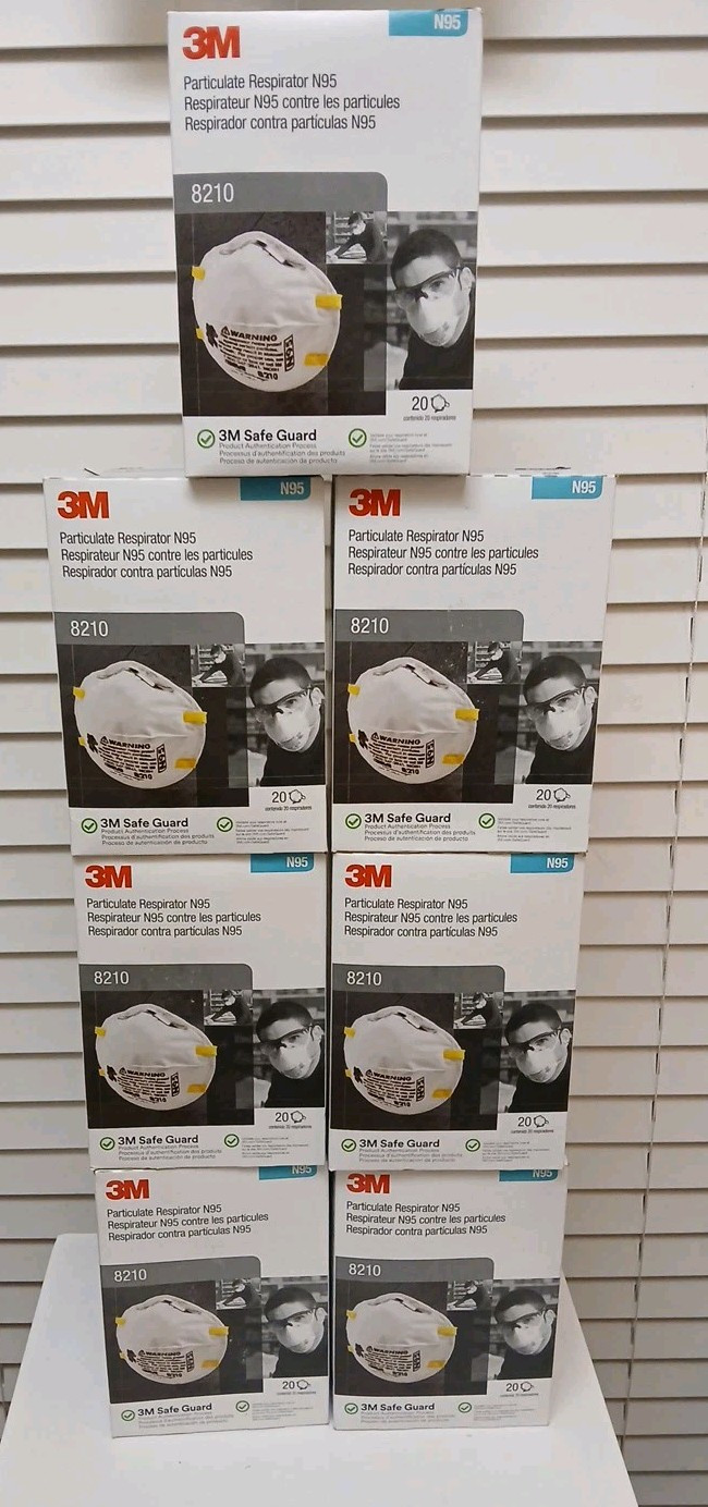 Expired 9/22- 3M 8210 N95 – 7 BOXES – 140 MASKS TOTAL – Respirator Construction
