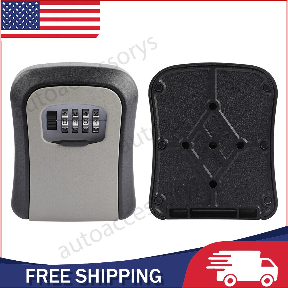 4 Digit Key Safe Lock Box Combination Wall Mount Security Storage Case Organizer