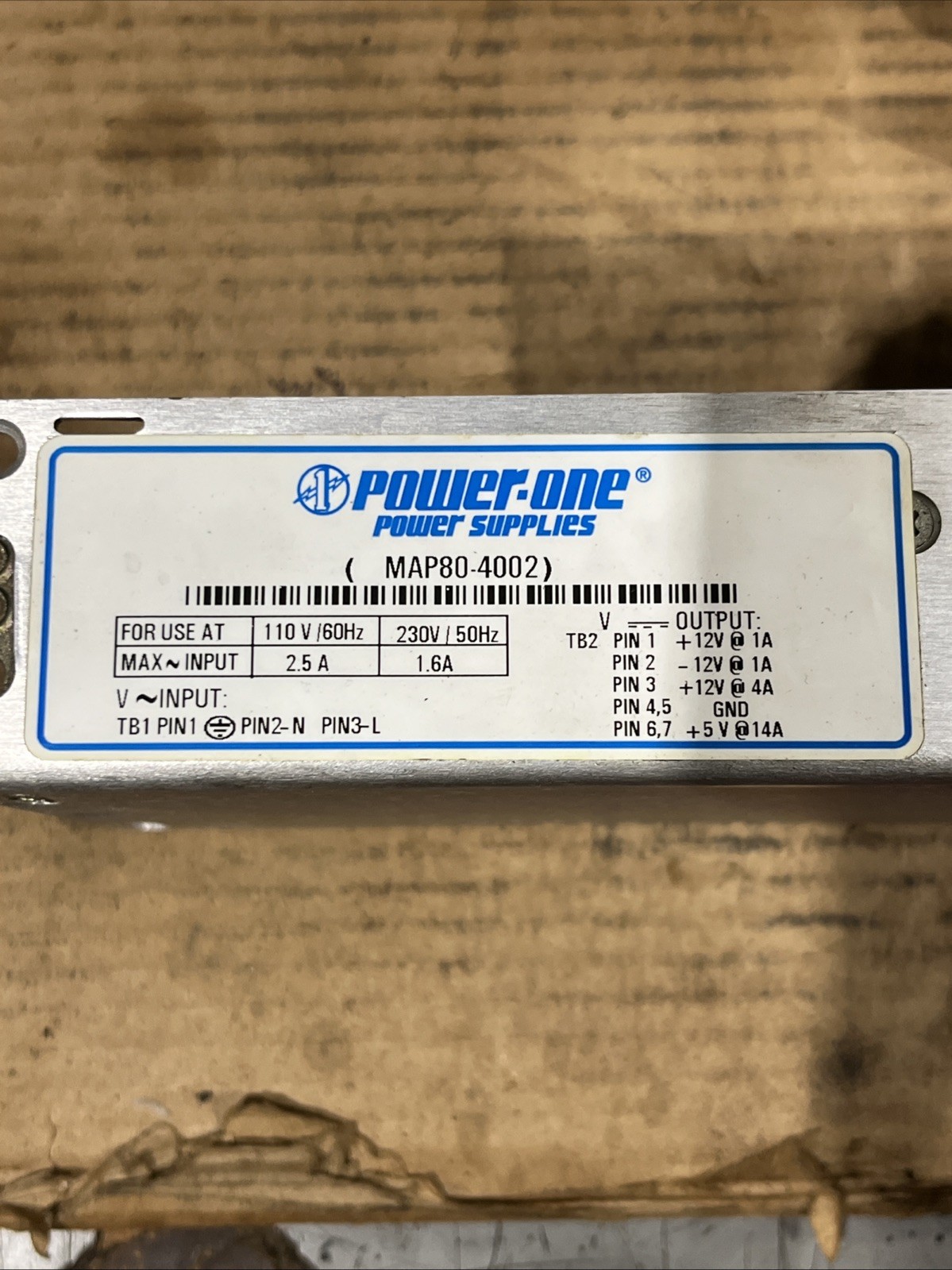 🔥Power One MAP80-4002 Power Supply 110V/230V 2.5A/1.6A Out 12V, Used🇺🇸