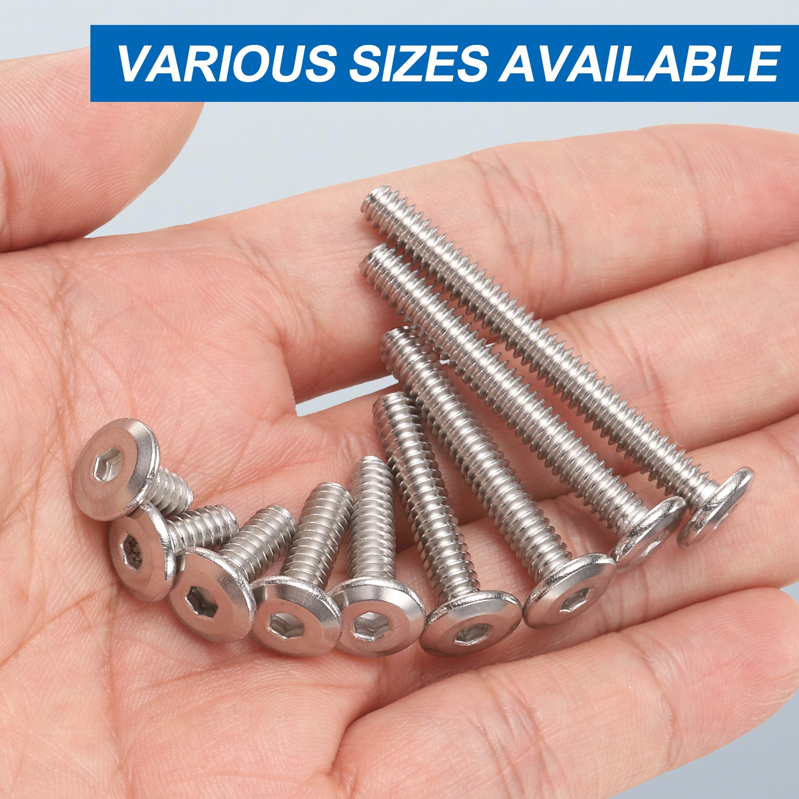 1/4-20 x 2-1/2″ Flat Head Hex Screw, 10PCS Stainless Steel Bolt with Hex Wrench